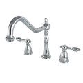 Kingston Brass Widespread Kitchen Faucet, Polished Chrome KB1791TALLS